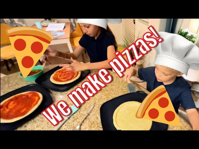 Surprise Dad! WE ARE MAKING PIZZAS!  Step by Step homemade pizzas! How did they turn out?