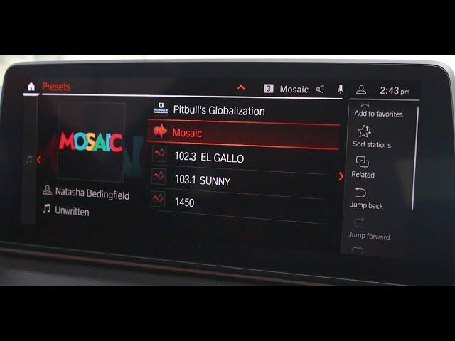 Radio Favorites: BMW stores all your favorite Radio selections for convenient access.