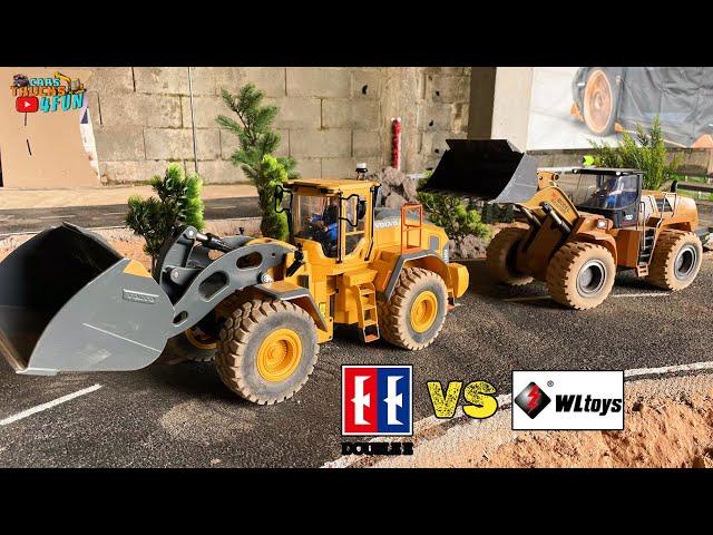 Double E RC Wheel Loader E592 VS Wltoys 14800 | Motoclube Diorama | Cars Trucks 4 Fun