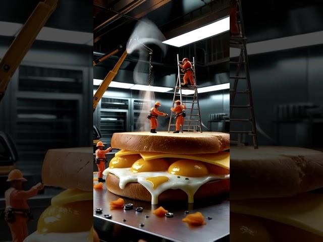 Miniature Builders' Breakfast The Grand Egg Sandwich Assembly 