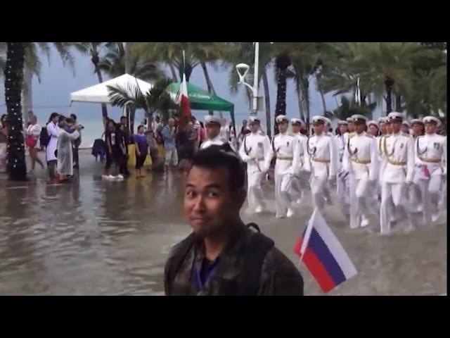 March of Russian military sailors in Thailand. Марш русских моряков в Тайланде