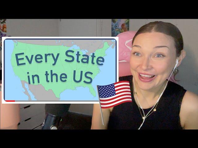 New Zealand Girl Reacts to EVERY STATE IN THE USA | UNITED STATES OF AMERICA