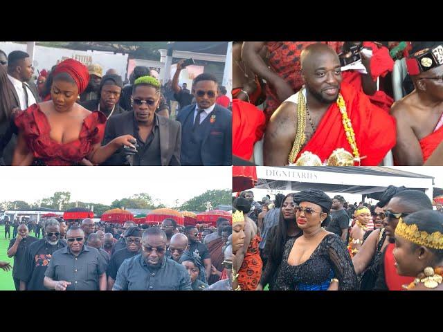 Shatta Wale steals show at Godfather Kofi Aban's mum funeral….Mcbrown, Despite Storms