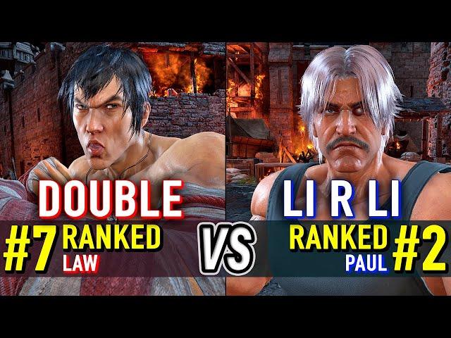 T8  DOUBLE (#7 Ranked Law) vs LI R LI (#2 Ranked Paul)  Tekken 8 High Level Gameplay