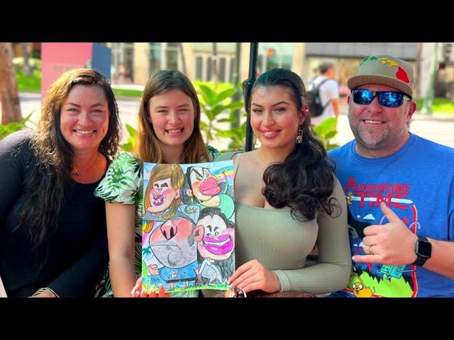 Family Caricature in Waikiki!