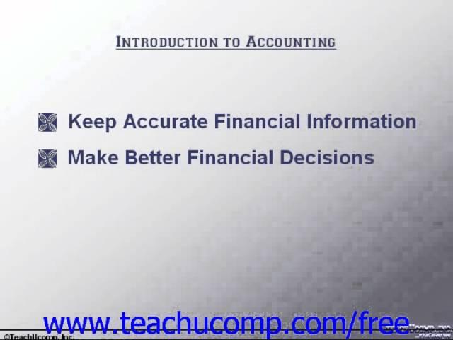 Accounting Tutorial Introduction to Accounting Training Lesson 1.1