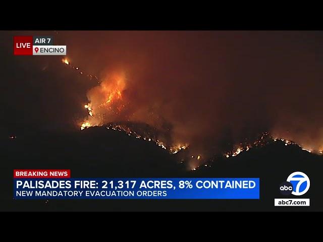 Latest update on Palisades Fire flare-up that forced evacuations in Brentwood