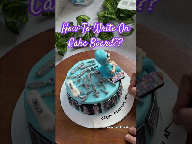How To Write  On Cake Board?? #ytshorts #viralvideo #trendingshorts #cakedecorating #cake
