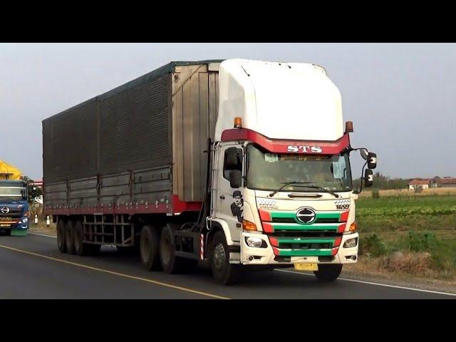 TRUCK KONTAINER vs TRUK GANDENG !!! TRUCK TRAILER CONTAINER TRUK GANDENG HINO 500 QUESTER ISUZU AXOR