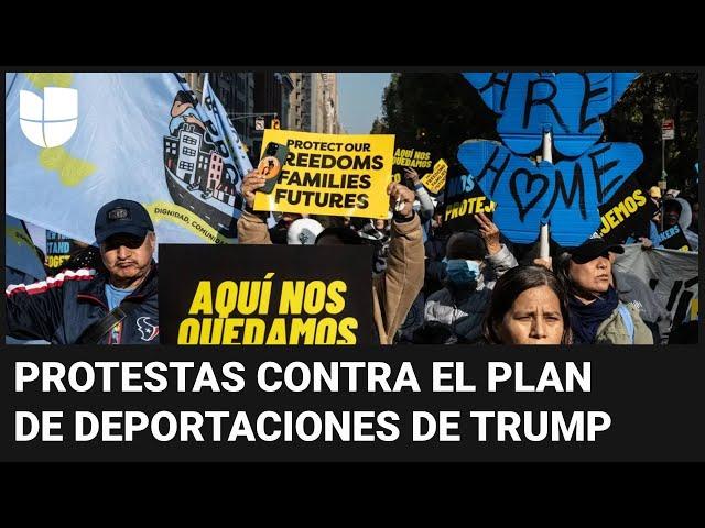 Cientos de personas marchan en Nueva York contra las propuestas migratorias de Trump