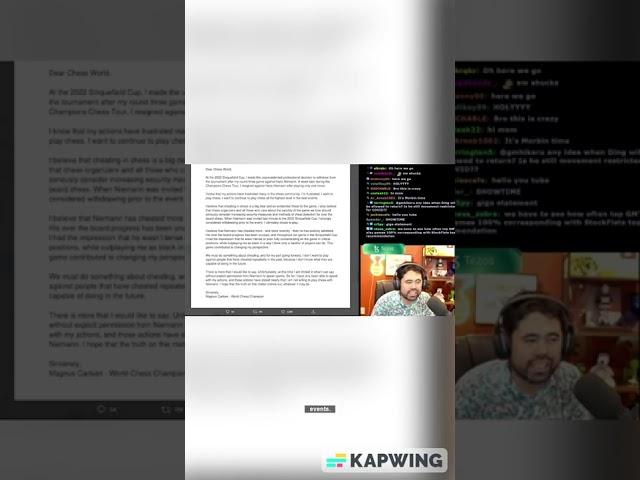 Hikaru - Magnus Carlsen comments on Hans Niemann's cheating allegations