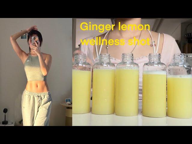 WHAT I DRINK EVERY MORNING for glowing skin, flat stomach | 디톡스 레몬진저샷 만들기