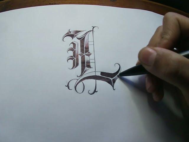 Lettering tatuaje abecedario, Time lapse letra L (Tattoo lettering alphabet)