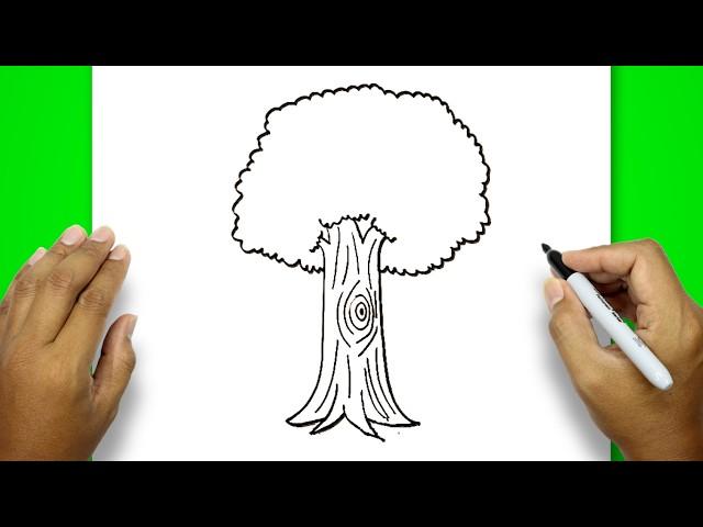 How to draw a tree | easy to follow | Tree Drawing Easy