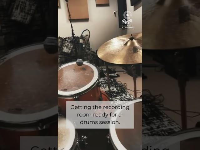 Drums recording at River Records Studio C.