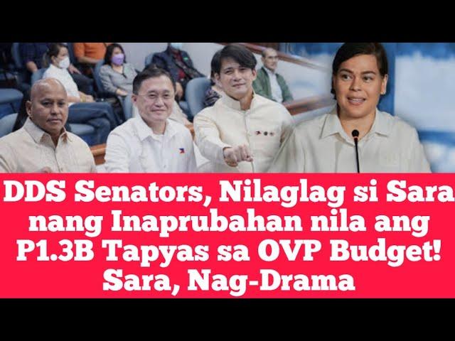 DDS Senators, Nilaglag si Sara nang Inaprubahan nila ang P1.3B Tapyas sa OVP Budget! Sara, Nag-Drama