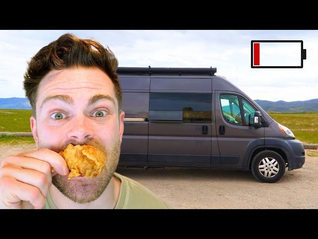 How Many Chicken Wings Can I Cook Before My Van Battery Dies??? (VanLife Challenge)