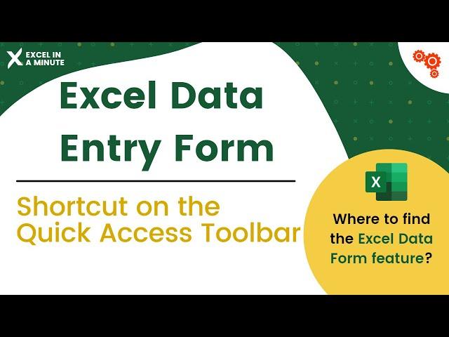 EXCEL DATA ENTRY FORM SHORTCUT ON THE QUICK ACCESS TOOLBAR BY EXCEL IN A MINUTE