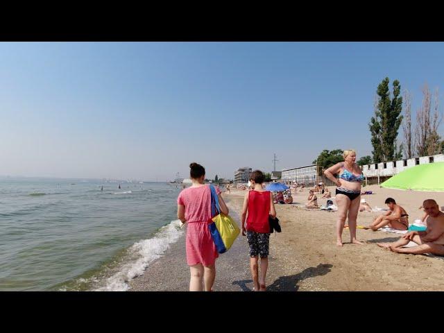 Ukraine Odesa Beach Walk. Black sea coastline walking. 11