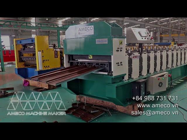 Ameco Clip Lock Roofing Sheet Roll Forming Machine Máy cán tôn Clip Lock 4 sóng