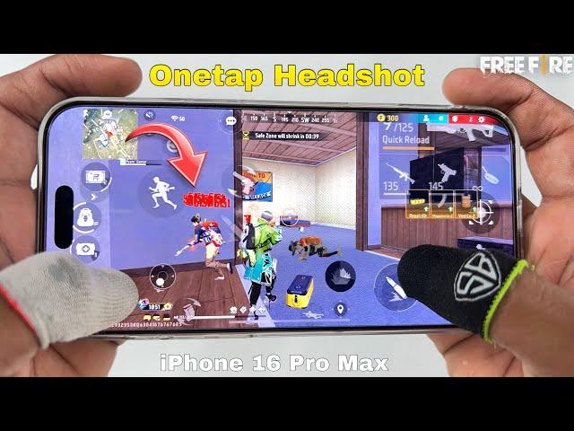 iPhone 16 Pro Max  1 vs 4 free fire gameplay best headshot with 2  finger handcam