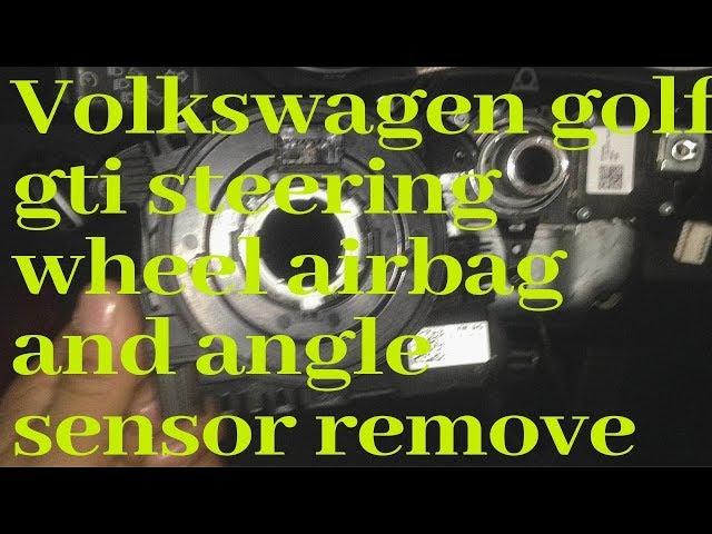 VOLKSWAGEN GOLF GTI 2012 STEERING WHEEL AIRBAG AND ANGLE SENSOR REMOVE