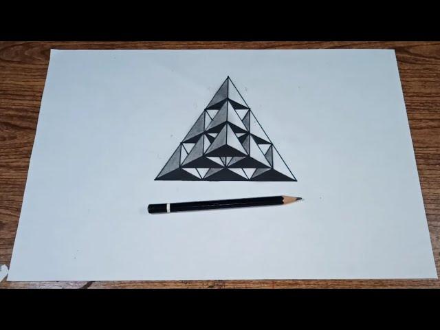 how to draw 3d triangle impossible  - simple drawing tutorial