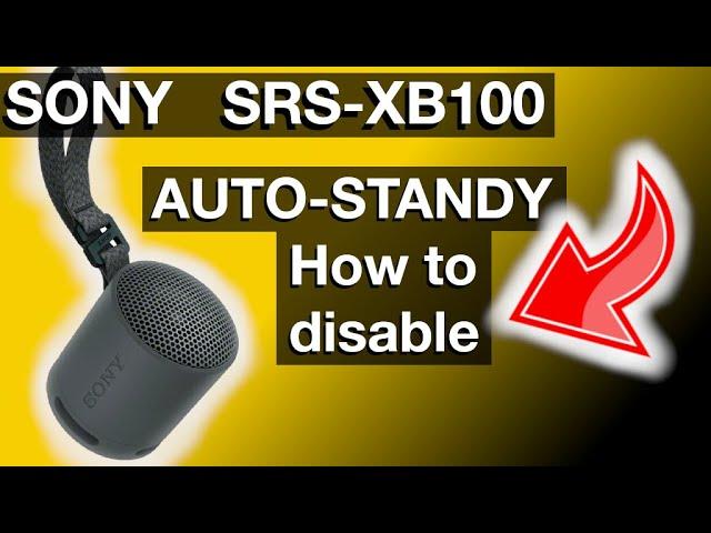 Disabling Auto Standby on Sony Bluetooth speaker SRS XB100 (How to instructions)