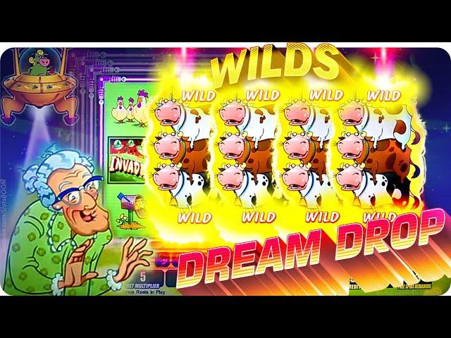 RARE!!! FULL SCREEN WILDS!!! Invaders Attack from the Planet Moolah - CASINO SLOTS