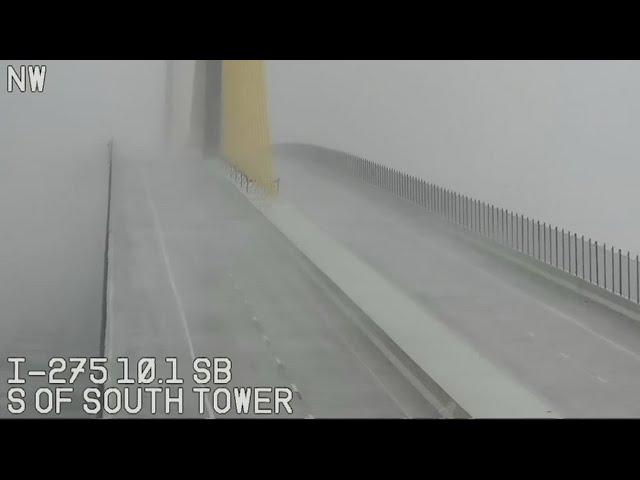 Florida's tallest bridge disappears from view as Hurricane Helene passes through