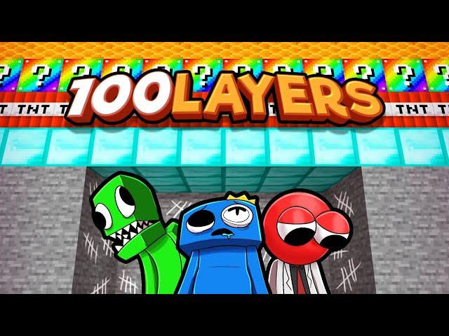 100 Layers Underground with RAINBOW FRIENDS!