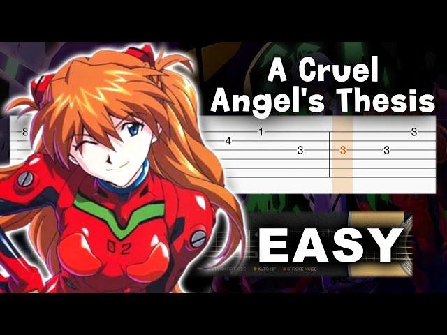 A Cruel Angel's Thesis - Neon Genesis Evangelion OP - Guitar tutorial (TAB)