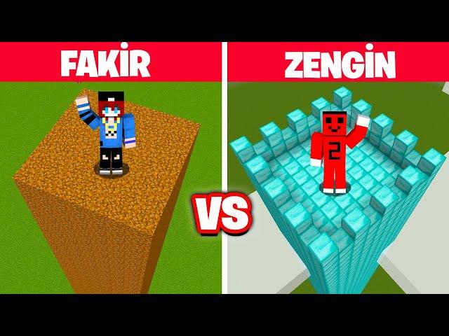 ZENGİN vs FAKİR KULE YAPI KAPIŞMASI !! - Minecraft