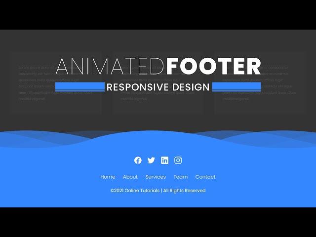 How to Make Responsive Animated Website Footer using Html & CSS | Simple Website Footer Design