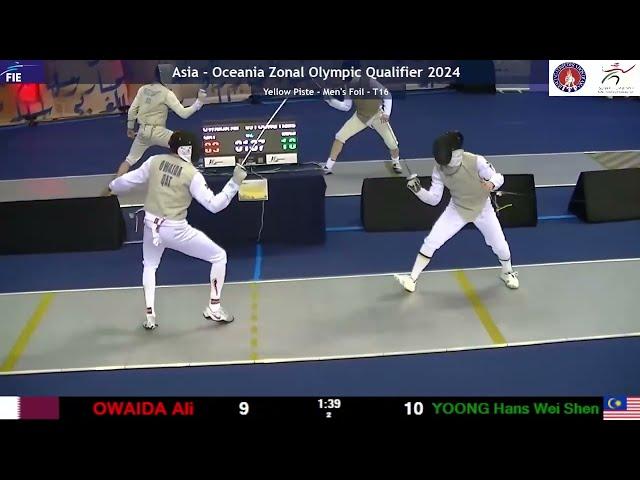 Asian Olympic Qualifier 2024 SMF - L16 - Ali Owaida QAT v Hans Yoong MAS