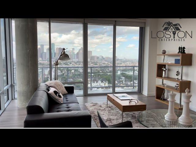 Inside a $3300 High-Rise Apartment Tour ∙ Living Room w/ Downtown Views ∙ Houston Living