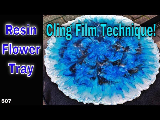 HOW TO make Resin Flower Tray using Cling Film Technique