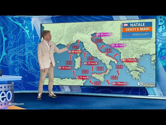 Vigilia e Natale: neve a quote collinari al Centrosud, i dettagli