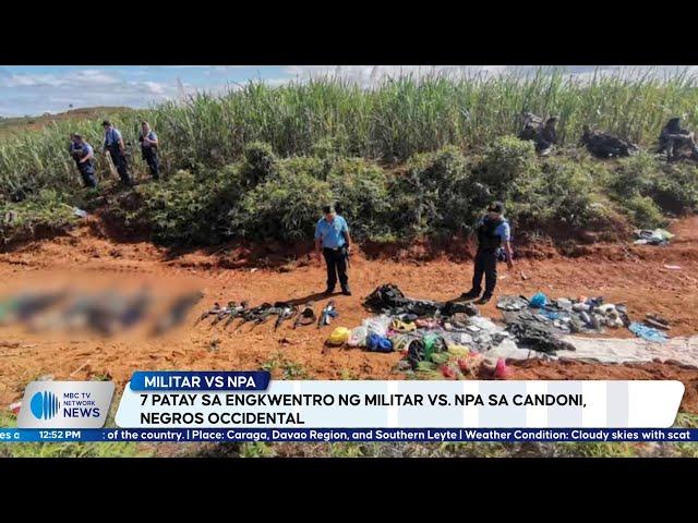 7 patay sa engkwentro ng militar vs. NPA sa Candoni, Negros Occidental