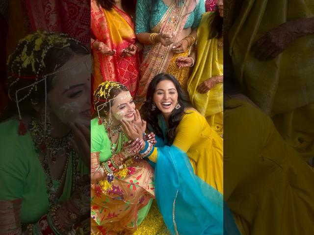 Shrenu ki haldi ️ #shrenuparikh #bhaweekachaudhary #akshaymhatre #loveatfirsttake