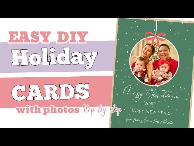 How to Make a FREE DIY Digital HOLIDAY CARD with Photo | Quick and Easy Christmas Cards in CANVA