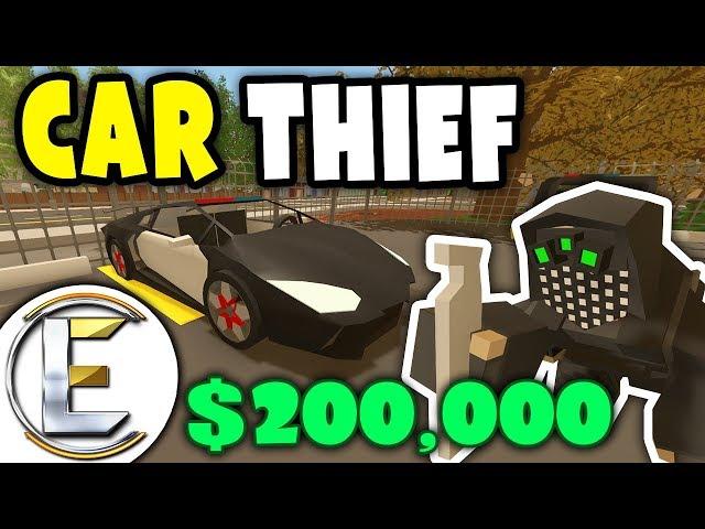 Stolen $200,000 Police SUPERCAR | Unturned Car Thief RP - I stole a police Lamborghini (Roleplay)