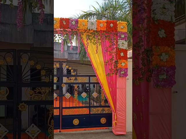 Wedding flowers gate decorate at Home #decoration #shortvideo