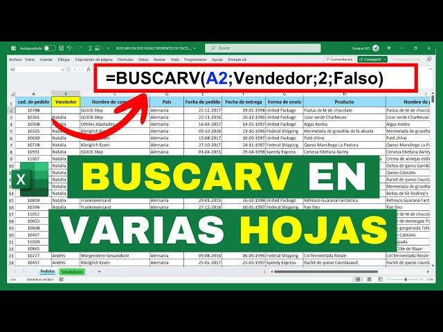 BUSCARV en DOS hojas diferentes EXCEL 2016 (Explicado paso a paso)