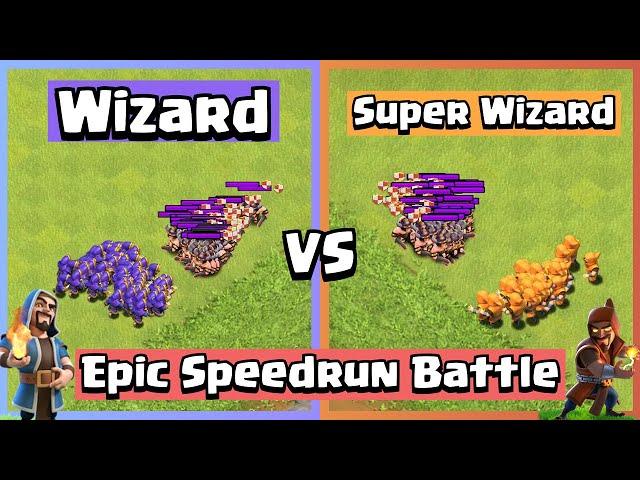 Speedrun Battle | Wizard  VS Super Wizard | Clash of Clans