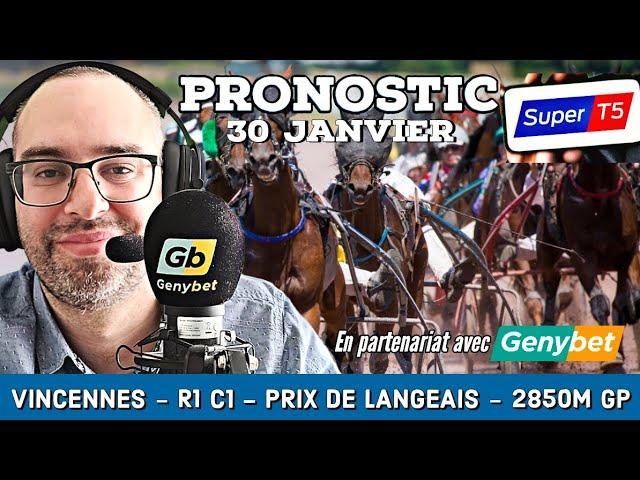  Pronostic Quinté / Super Top5 Jeudi 30 Janvier 2025. Vincennes  Prix de Langeais