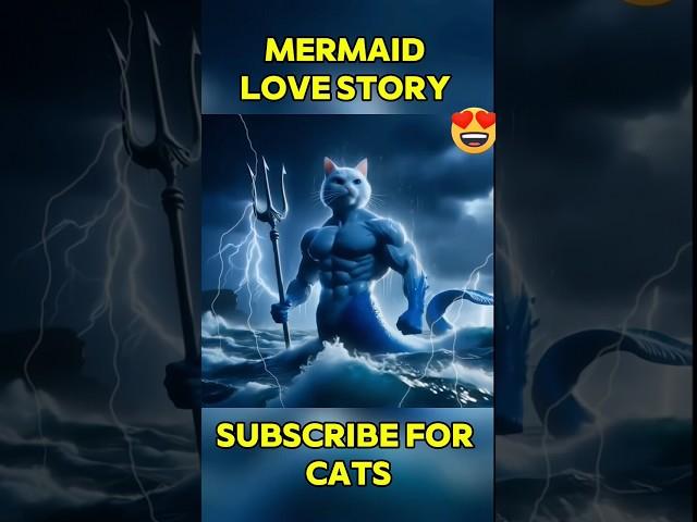 Mermaid Cat Love story |#cat #ai #viral #animals #shortsfeed #cute #kitten #funny #catshorts