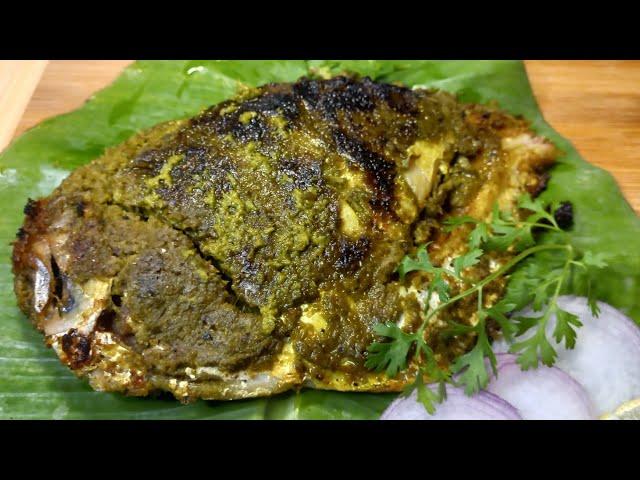 Typical Koli Style Stuffed Pomfret Fried in Banana Leaf | कोळी स्टाईल हिरवा मसाला भरलेला पापलेट