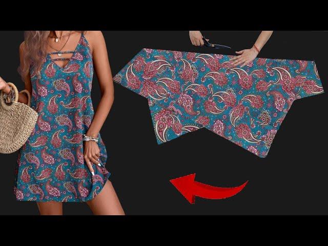 WOW️Only 1 meter fabric Summer Stylish Dresses Cut and Sew in 10 Minutes  Summer Trends Dresses