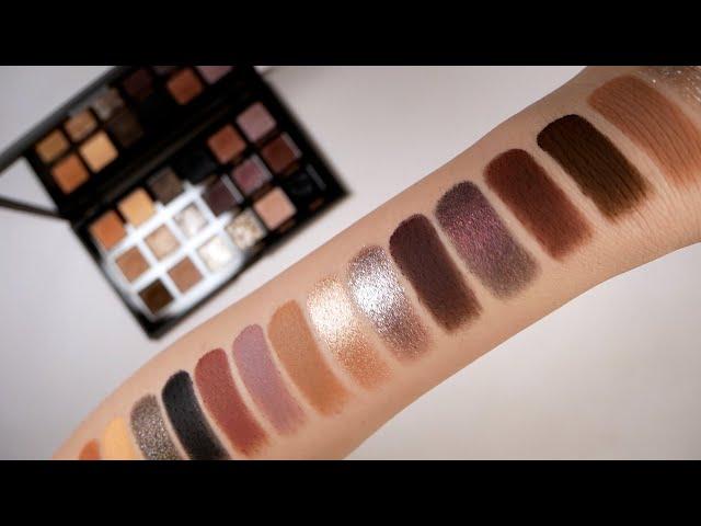 HUDA BEAUTY Pretty Grunge Eyeshadow Palette Finger & Brush Live Swatches